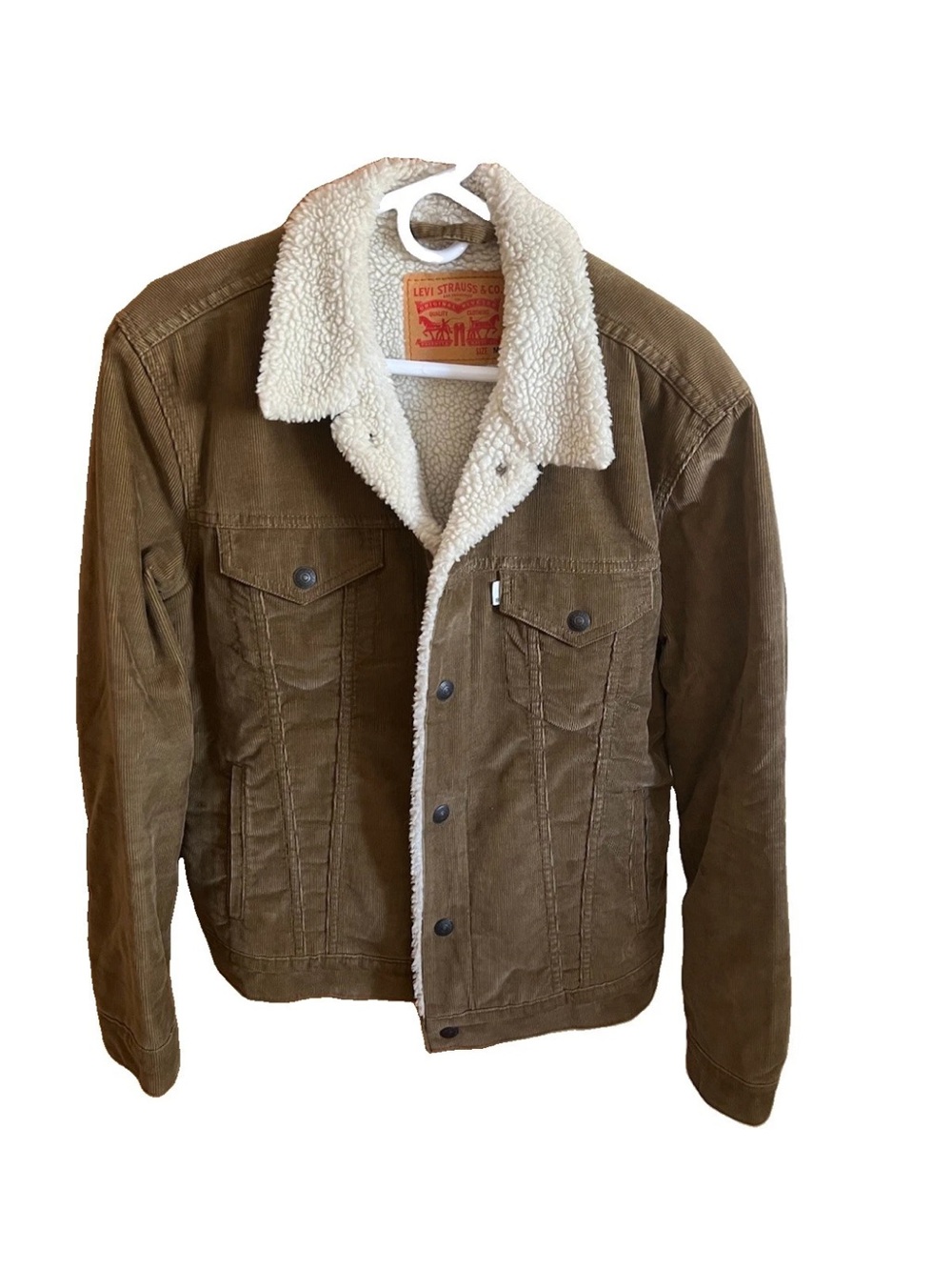 Levi’s Men’s M Corduroy Sherpa Trucker Jacket Brown 16365-0061 Snap Closure